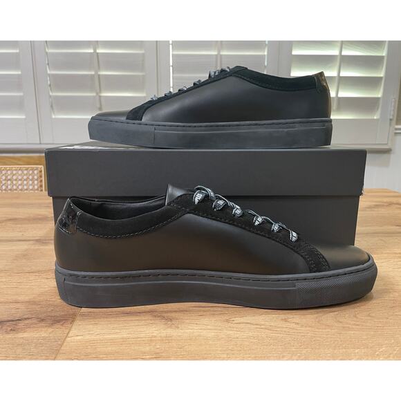 The Kooples Men's Calfskin Leather Sneakers w/ Vinyl Black Size 11 US 42 EU NIB - Picture 8 of 13